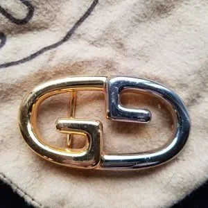 Gucci | Accessories | Vintage Gold Silver Gucci Gg Logo Belt 